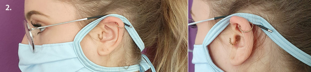Tragevarianten für Brillenträger von nachhalten Mund-Nasen-Masken vom deutschen Hersteller ERVY