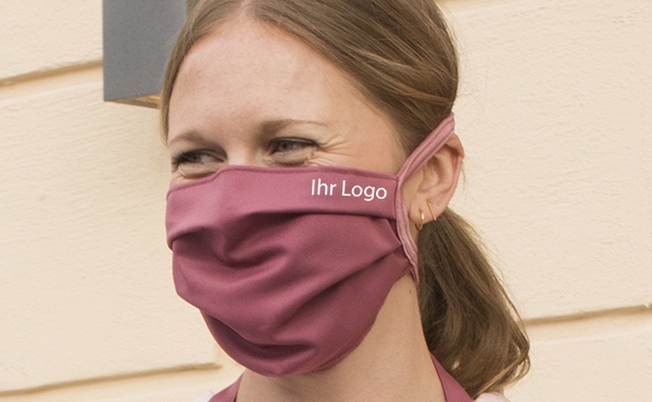 mit Logo personalisierte nachhaltige Mund-Nasen-Maske vom deutschen Hersteller ERVY