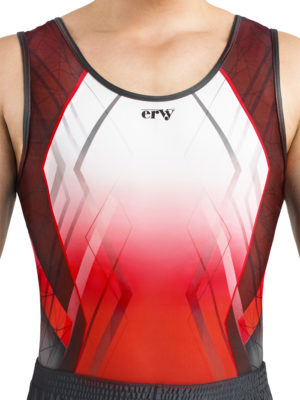 ERVY Turnertrikot, ärmellos mit Print vorne und graphit hinten