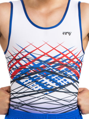 ERVY Turntrikot für Jungen in weiß mit Print in rot, atlantic und schwarz, vorne und hinten