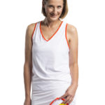 Tennisrock in weiß mit einer Innenhose in gelb
