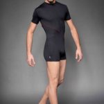 Ballettbekleidung Kurzarm mit einem Reißverschluss vorne und Hotpantbeine