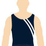 ERVY leotard mit wellenförmigen Einsätzen, ohne Arm, in tinte und weiß