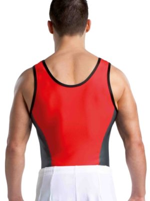 ERVY Turntrikot rot mit weißen und grauen Einsätzen