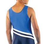 Catsuit / Turntrikot mit zwei weißen Streifen