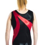 Turnanzug in Lack Shine in schwarz und rot