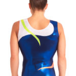 Turnanzug, ohne Arm, glänzend blau,