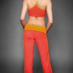 Trainingshose, Klappbund, orange, lang