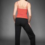 ERVY Jazzpants schwarz, Dance Pants, Langes Top, Spaghettiträger, orange