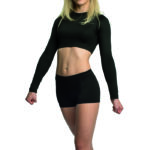 Bauchfreies Basic Top mit Langarm