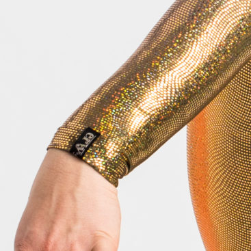 orange golden nylon spandex with snaky style hologram foil