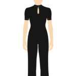 ERVY Basic Overall mit 1/4 Arm, Stehbund, Tropfenverschluss und Jazz-Bein