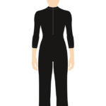 ERVY Basic Overall mit 3/4 Arm, Stehbund, Jazz-Bein und Reißverschluss
