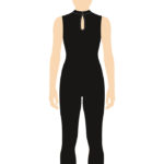 ERVY Basic Overall ohne Arme, mit Stehbund und Tropfenverschluss