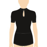 ERVY Basic RSG-Kleid mit 1/4 Arm, Stehbund und Tropfenverschluss