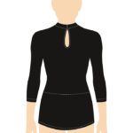 ERVY Basic RSG-Kleid mit 3/4 Arm, Stehbund und Tropfenverschluss