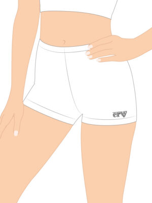 Opaque White Gymnastics Shorts: Hot Pants, Hipsters & Gym Shorts