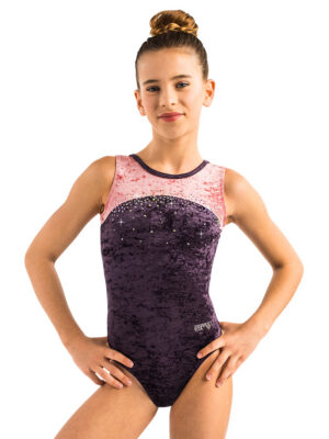 Elegant Velvet Gymnastics Leotard IVENA/3 Sleeveless
